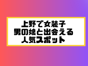 上野 女装子 男の娘 ニューハーフ 出会いスポット