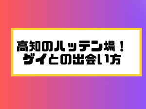 高知　ハッテン場　ゲイ　出会い