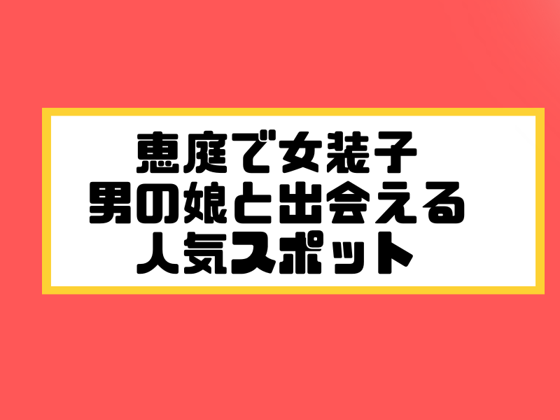 恵庭 女装子 男の娘 ニューハーフ 出会いスポット